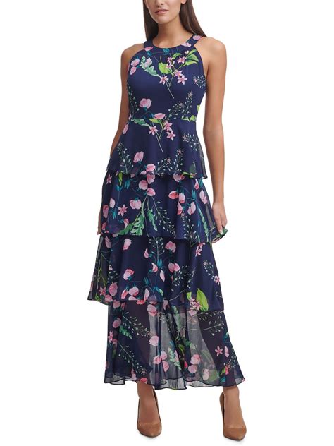 tommy hilfiger floral dresses|tommy hilfiger tiered maxi dress.